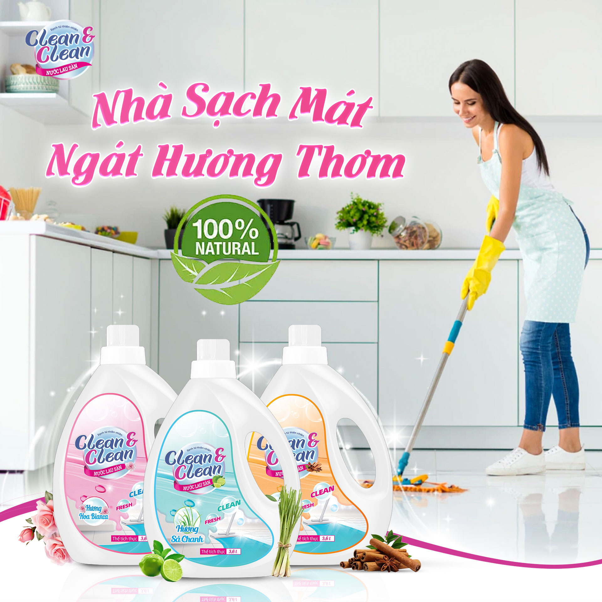 Nước lau sàn Clean 